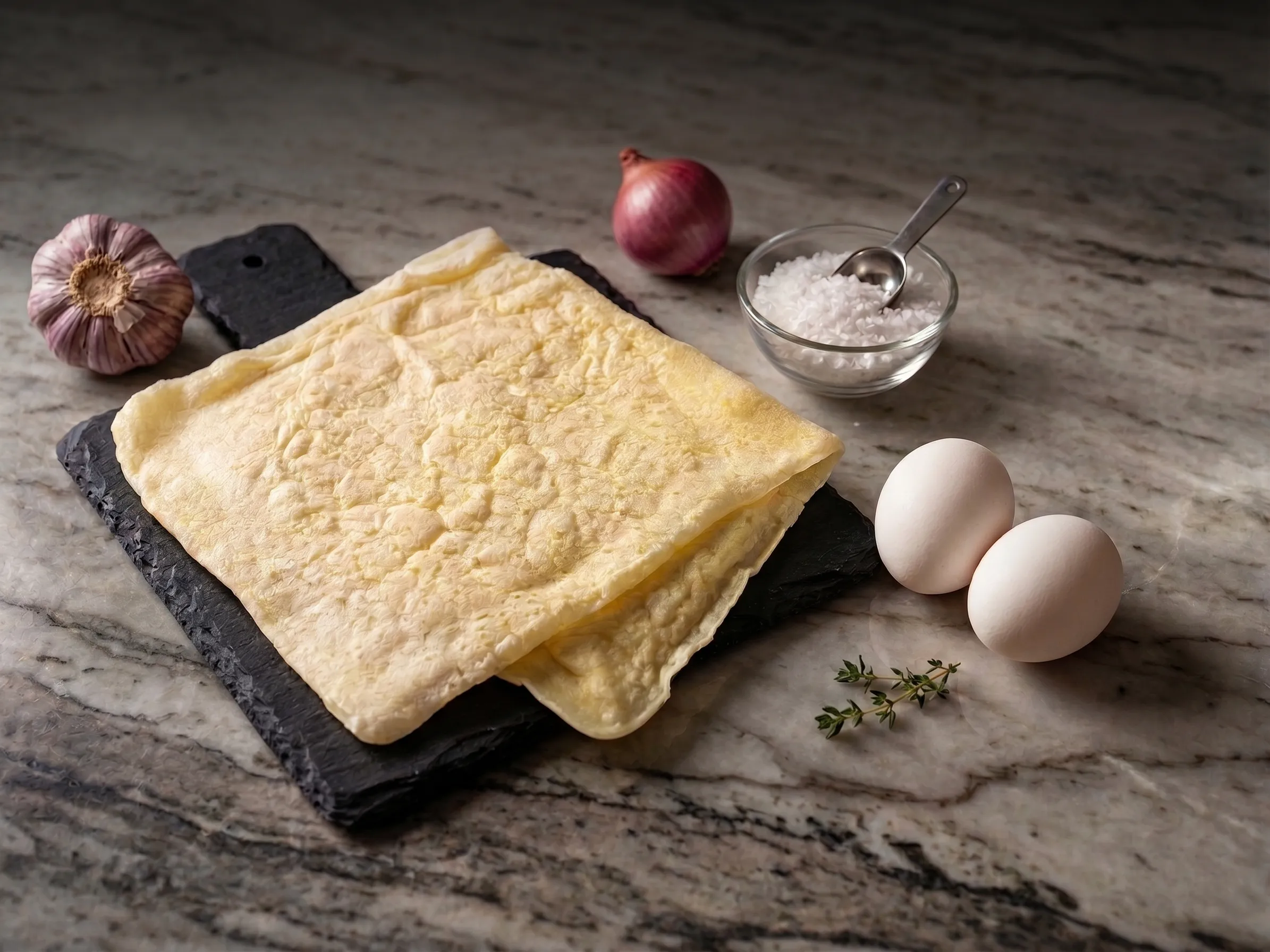 Massa de tapioca com alho e cebola