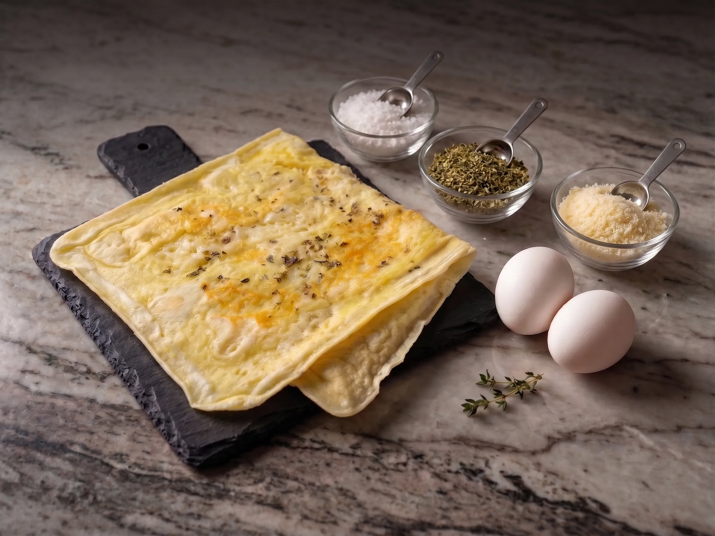 Massa de tapioca com parmesão e orégano